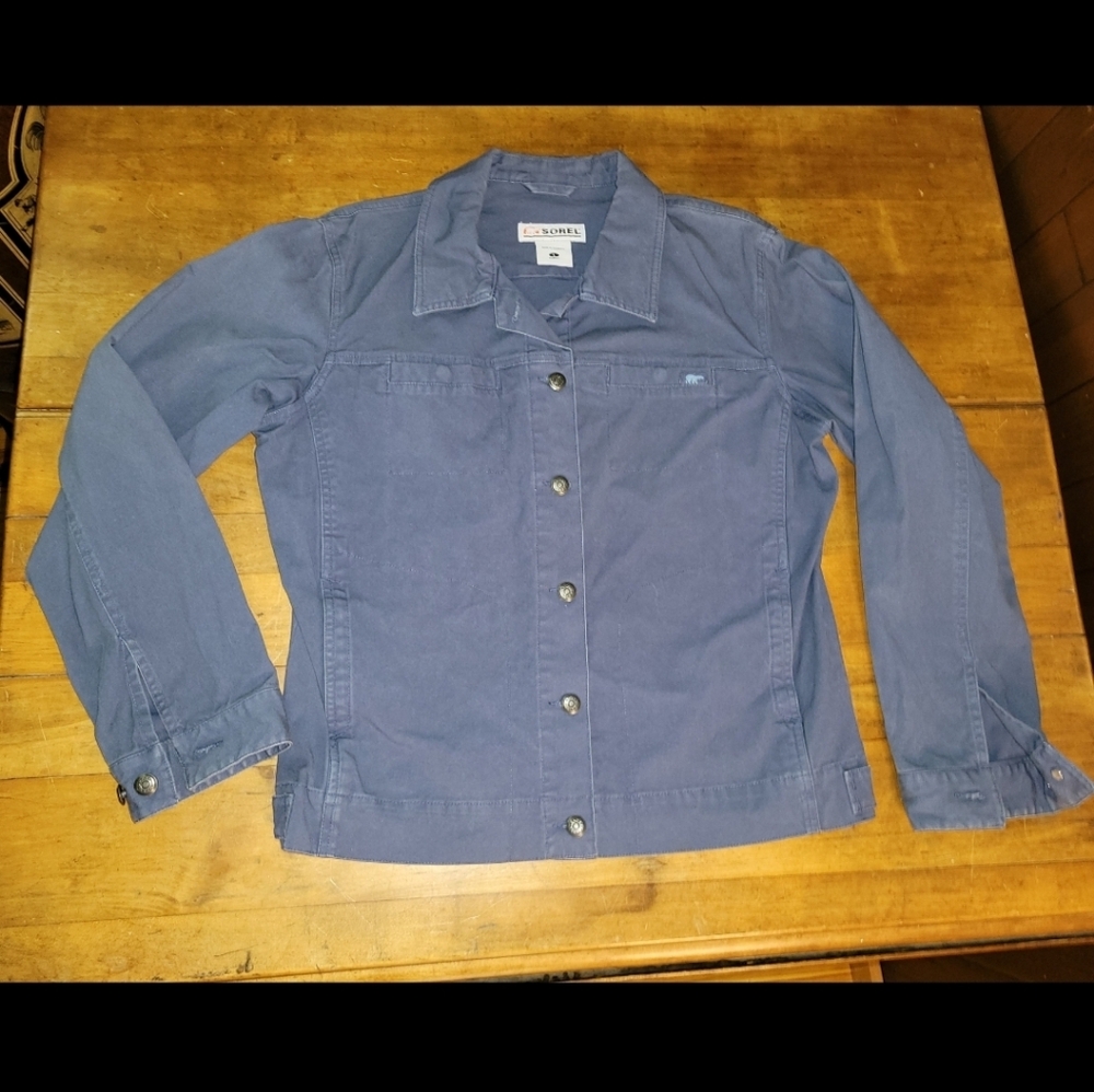 Sorel Jacket Womens Large Blue Light Weight Canvas